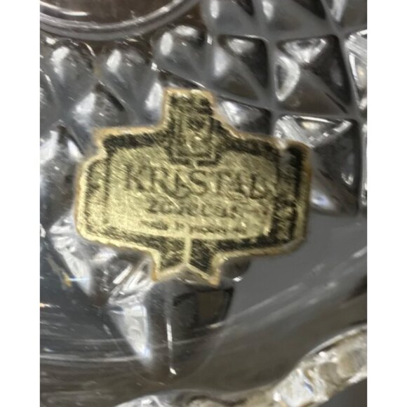 Kristal Zajecar Ring Holder 24 % Lead Crystal Diamond Pattern Dish Yugoslavia - Picture 3 of 6